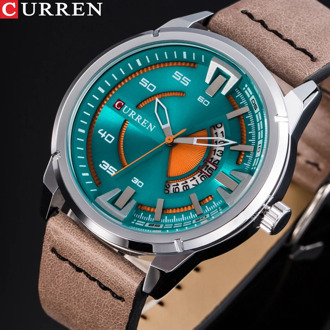 CURREN Young Vogue Design Wrist Watch Hot Fashion Creative Dial Quartz Men Watches Leather Strap Male Clock Montre Homme