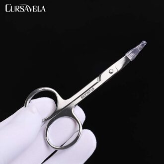 Cursavela Professionele Schaar Roestvrij Staal Wenkbrauw Neus Wimper Schaar Gebogen Make-Up Tool Beauty Wimpers Tweezer Vendor