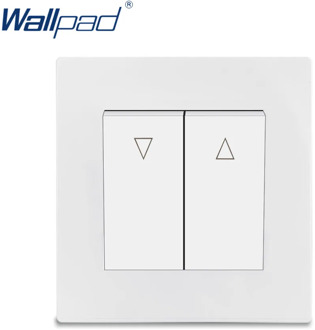 Curtain Switch 2 Gang Reset Wallpad Luxury White Wall Light Switch Rocker Switch 16A AC110~250V PC Panel Electric Shutter