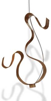 Curve LED hanglamp 1-lamp bladbrons bladkoper