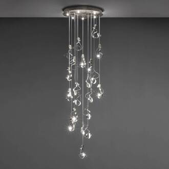 Curve LED hanglamp, 20-lamps, zilver
