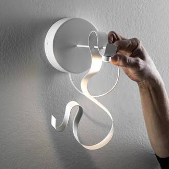 Curve LED wandlamp van staal, wit
