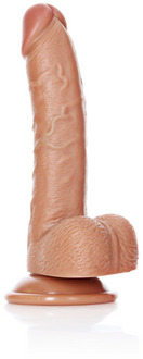 Curved Realistic Dildo with Balls and Suction Cup - 7 / 18 cm