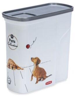 Curver Hond - Voercontainer - 21x9x20 cm - Wit - 2 L