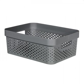 Curver Infinity Recycled Dots Opbergbox 11l - Antraciet Grijs