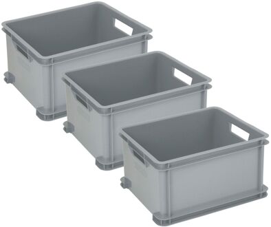 Curver Unibox Classic Opbergbox L - 3x30L - 43x35x23,5cm - Grijs