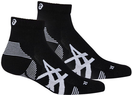 Cushion Run Quarter Socks 2-Pack - Zwarte Sportsokken - 35 - 38