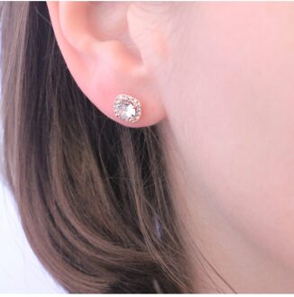 Cushy oorbellen - Oostenrijks kristal Wit en roségoud