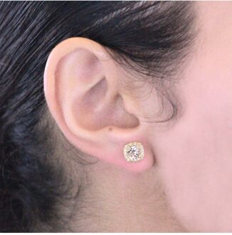 Cushy oorbellen - Oostenrijks kristal Wit & Goud