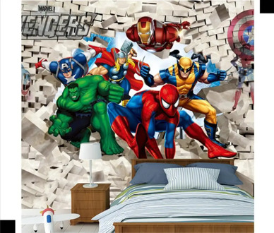 Custom 3D cartoon children's room boy bedroom wallpaper background wall decoration painting