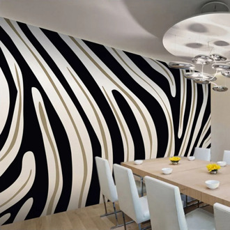 Custom Any Size Wall Cloth Modern Simple Black And White Zebra Stripe Wallpaper Living Room Restaurant Backdrop Wall Mural Decor