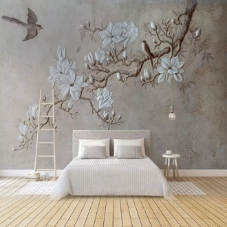 Custom Any Size Wallpapers 3DEmbossed Tree Branch Wall Cloth Office Living Room TV Decoration Mural 3D Wall Sticker Wallpaper