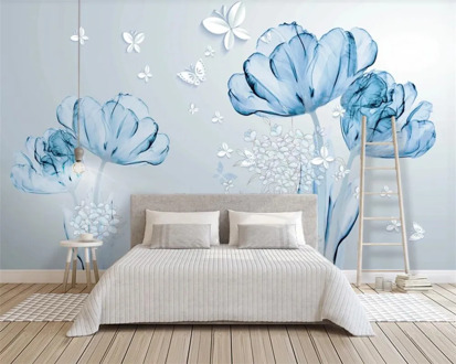 Custom atmospheric 3D photo wallpaper modern minimalist flower bedroom living room sofa background wall 8D wallpaper mural