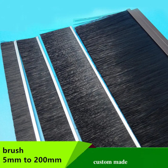 Custom Brush Detachable Dismountable Door Bottom Sweep Seal 10mm 15mm 20mm 25mm 30mm 35mm 40mm 50 - 100mm for h F T Profile