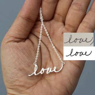 Custom Cursive Nameplate Pendant Handwriting Signature Choker Necklaces Personalized Letters Necklaces For Women Christmas Gift