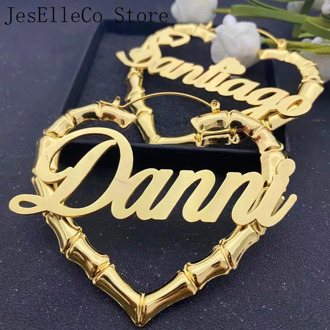 Custom Earrings Stainless Steel Earrings Round Custom Name Earrings New Environmentally Friendly Material Anti-allergy