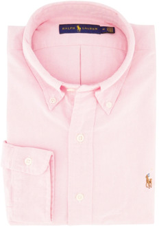 Custom fit button-down overhemd van katoen Roze