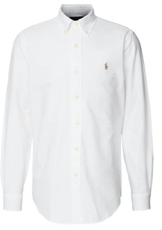 Custom fit button-down overhemd van katoen Wit - M
