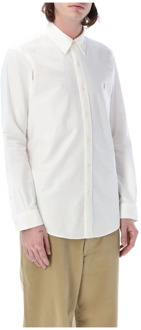 Custom fit button-down overhemd van katoen Wit - XL