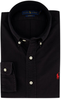 Custom fit overhemd met button down-kraag Zwart