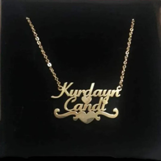 Custom Heart Sides Cursive Name Necklace Women Nameplate Personalized Stainless Steel Link Chain Necklaecs
