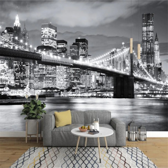Custom large wallpaper mural night city night view bedroom living room TV background wall wall covering