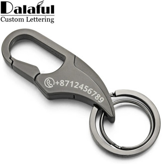 Custom Lettering Keychains Anti Lost Keyrings Engrave Name Number Customized Logo Key Chain For Car Personalized Men gift K387
