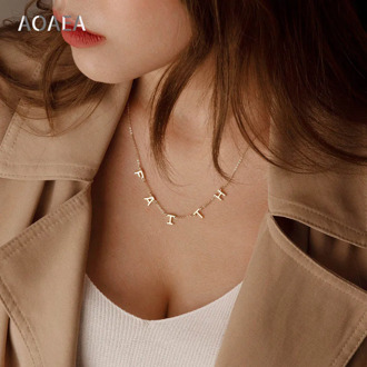 Custom Letters Necklace Personalized Custom2 Nitial Name Birthday Gift