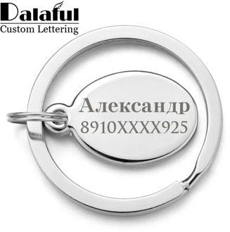 Custom Lettring Keychains For Car Logo Engraved Name Personalized Gift Customized Stainless Steel Keyrings Key Chain Ring P010