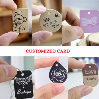 Custom Logo Jewelry Tag Blank Kraft Pendant Necklace Card Kraft Packaging Labels Jewelry Display Card
