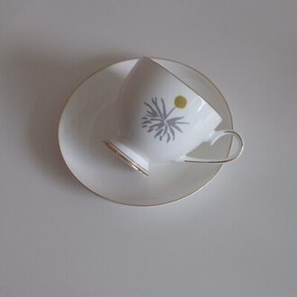 Custom Lua Een Franse Daisy Golden Rim Koffie Kop En Schotel Melk Thee Cup