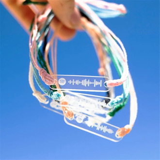 Custom Music Spotify Code Bracelet For Women Men Hand-Made Rope Bracelet Personalized Song Code Jewelry