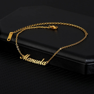 Custom Name Anklet Foot Gold Chain Stainless Steel Personalize Anklets for Women Bohemian Beach Jewelry Fashion Bridesmaid Gift
