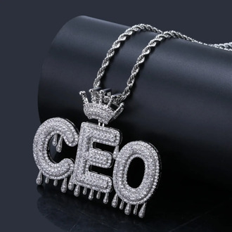 Custom Name Bubble Letters Chain Pendants Necklaces Men's Charms Iced Out CZ Hip Hop Jewelry Gifts With Gold Silver Tennis Chain