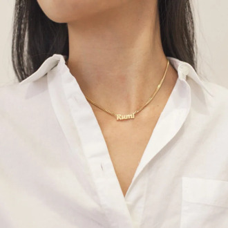 Custom Name Necklace -Custom Name Necklace with Bold Curb Chain - Personalized Name Necklace - Birthday Gift Graduation Gift