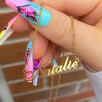 Custom Name Necklace For Women Stainless Steel Personalized Gold Chain Goth Choker Pendant Necklace Nameplate Drop Jewelry Gift