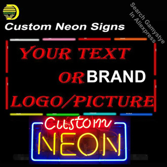 Custom Neon Signs Brand Car LOGO Neon Light Sign Home Beer Bar Pub Game Room Restaurant Display Advertise Glass Tube Design LOGO