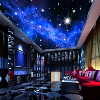 Custom Photo Mural Wallpaper 3D Night Stars Ceiling Art Wall Painting Modern Living Room Bedroom Ceiling Decoration Wall Cloth