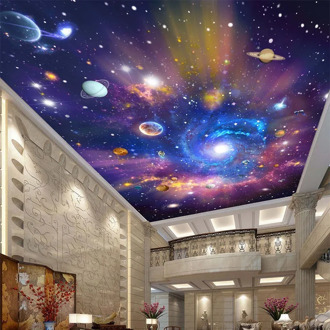 Custom Photo Wallpaper 3D Star Universe Galaxy Murals Wall Cloth Children's Bedroom Living Room Waterproof Ceiling Wallpaper 3 D