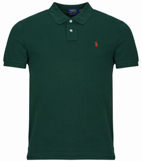 Custom slim fit polo van piqué katoen College Green