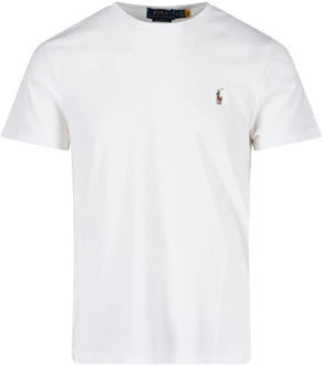 Custom slim fit T-shirt met ronde hals White - XL