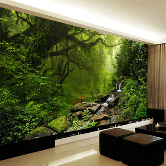 Custom Wall Cloth 3D Primary Forest Nature Landscape Mural Wallpaper Bedroom Living Room Home Decor Wall Covering 3D Wall Papers