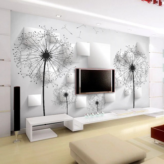 Custom Wall Cloth 3D Stereo Dandelion Lattice Modern Art Wall Painting Living Room TV Background Photo Wallpaper Wall Covering