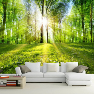 Custom Wall Cloth Wallpaper 3D Forest Sunshine Nature Landscape Wall Mural Living Room TV Sofa Bedroom Home Decor Wall Coverings