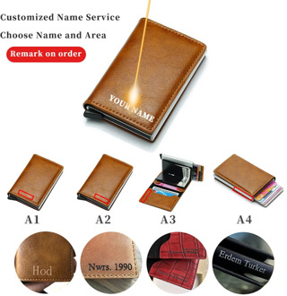 Custom wallet Fiber Card Holder Wallets Men Custom Name Wallet Trifold Leather Slim Card Holder Wallet Credit Card Holder