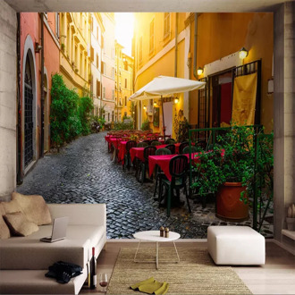 Customize Any Size Mural Wallpaper Rome City Street View 3D Wall Cloth Restaurant Cafe Bedroom Waterproof Papel De Parede Tapety