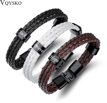 Customize Family Name Bracelets for Men Easy-hook Personlized Punk Jewelry Bracelet Bangle Anniversary Wholesale Gift to DAD Son