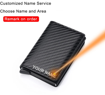 Customize Wallet Carbon Card Holder Mens Fashion Engraving Wallets Magic Trifold Leather Slim Mini Wallet Personalized Money Bag