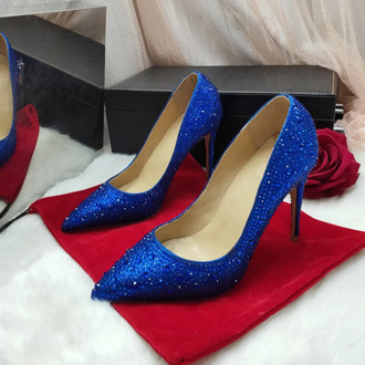 Customized 34-45 Wedding Season Full Crystal Elegant High Heels Stilettos Sexy Bling Party Women Pumps Shoes