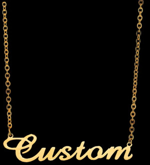 Customized Fashion Stainless Steel Name Necklace Personalized Letter Gold Choker Necklace Pendant Nameplate Gift
